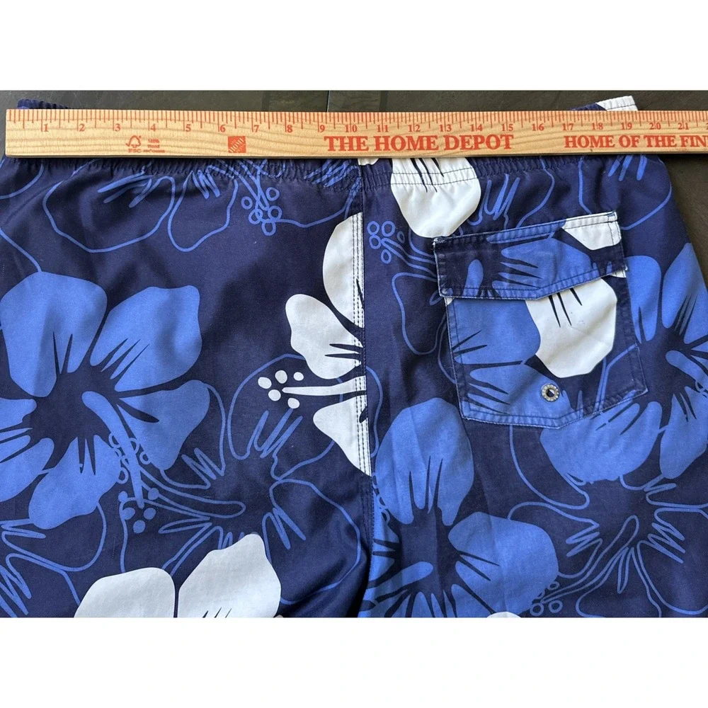 Newport Blue Island Brand Men's Tropical Print Swim Trunk Shorts Blue Size XL